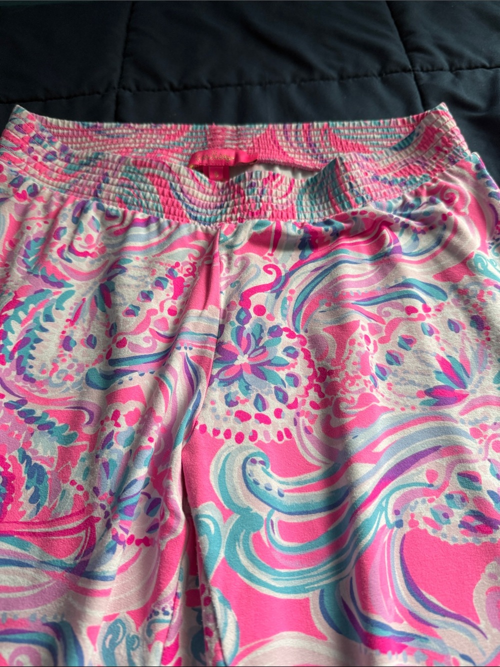 Lilly Pulitzer Pink Multicolor Swirl Pull-On Track Joggers
